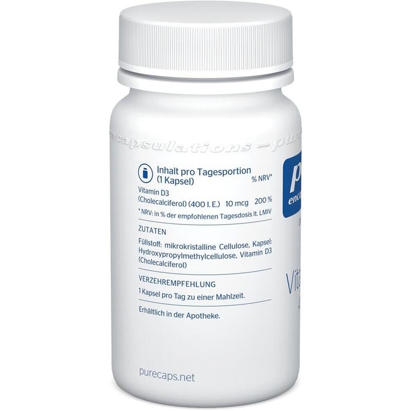 PURE ENCAPSULATIONS Vitamin D3 400 I.E. Kapseln