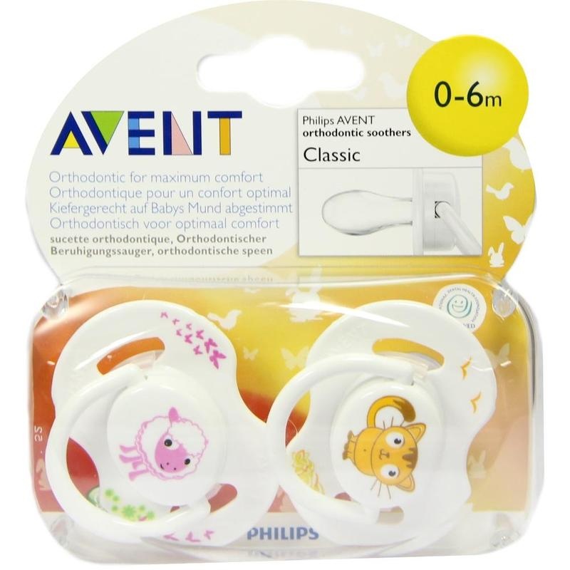 AVENT Beruhigungssauger 0-6 Mon.Tiermotive