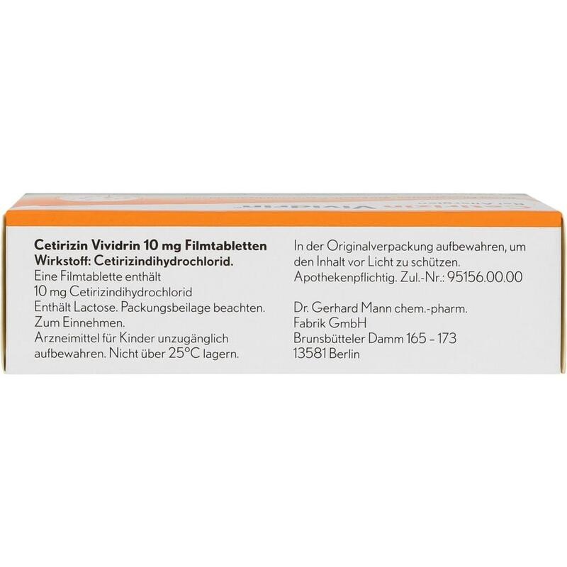CETIRIZIN Vividrin 10 mg Filmtabletten