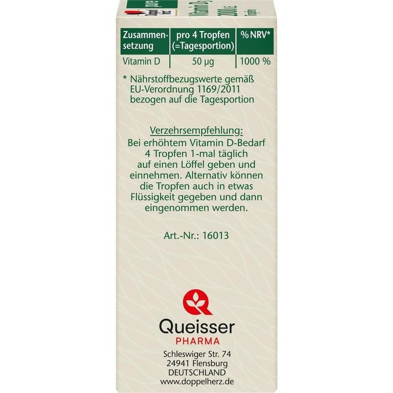 DOPPELHERZ Vitamin D3 2000 I.E. pure Tropfen