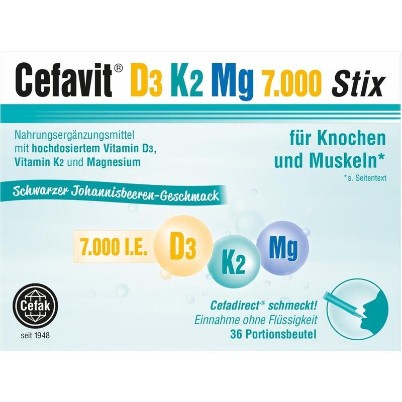 CEFAVIT D3 K2 Mg 7.000 I.E. Stix Granulat